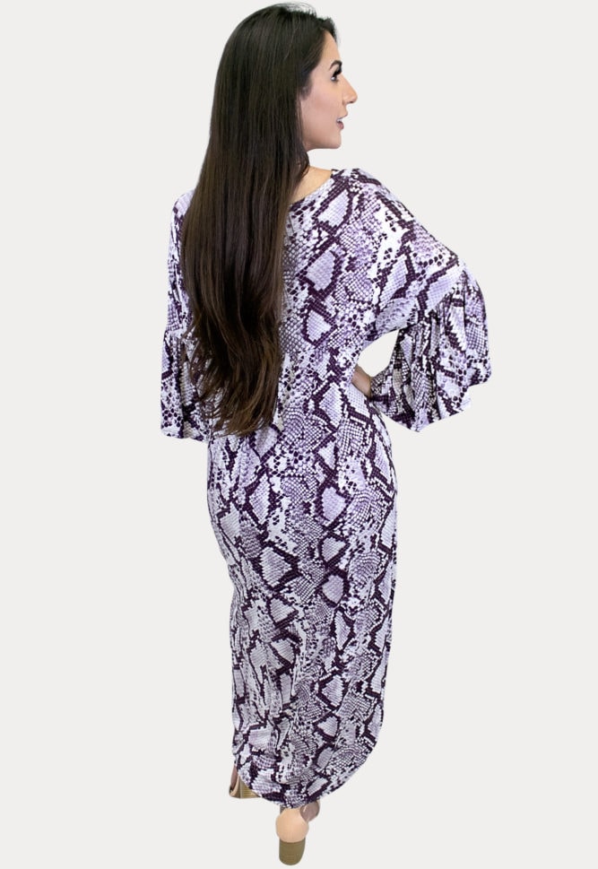 snake print maxi dress