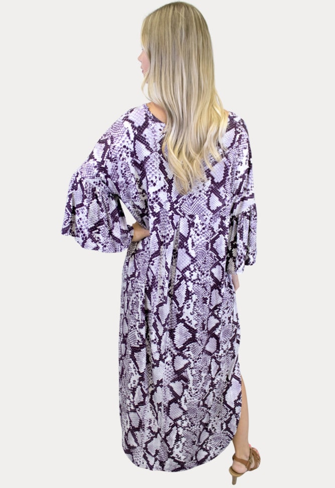 snake print maternity maxi dress