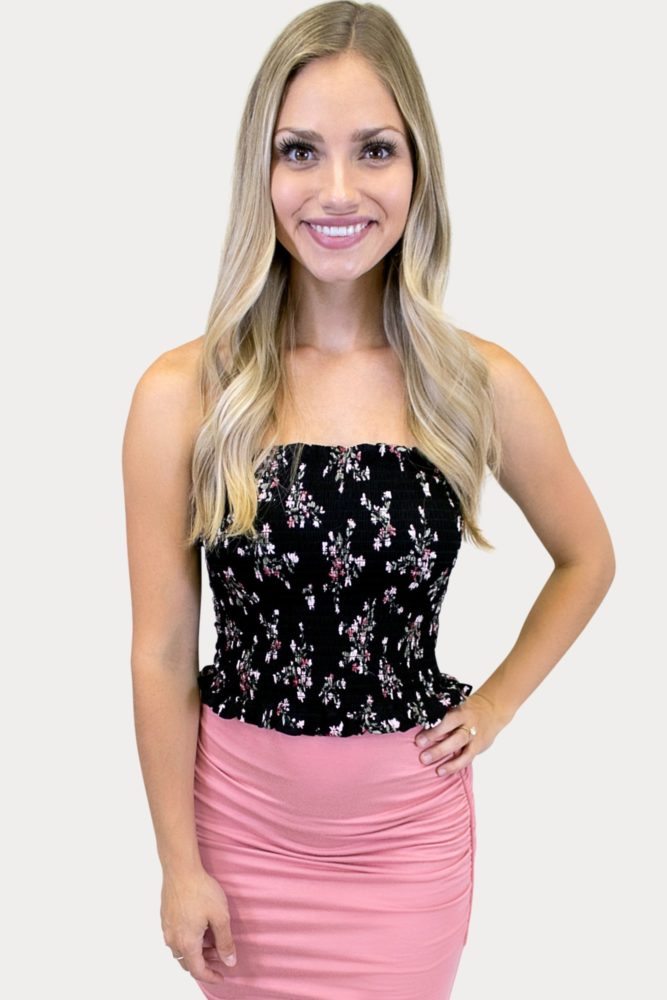 black floral crop top