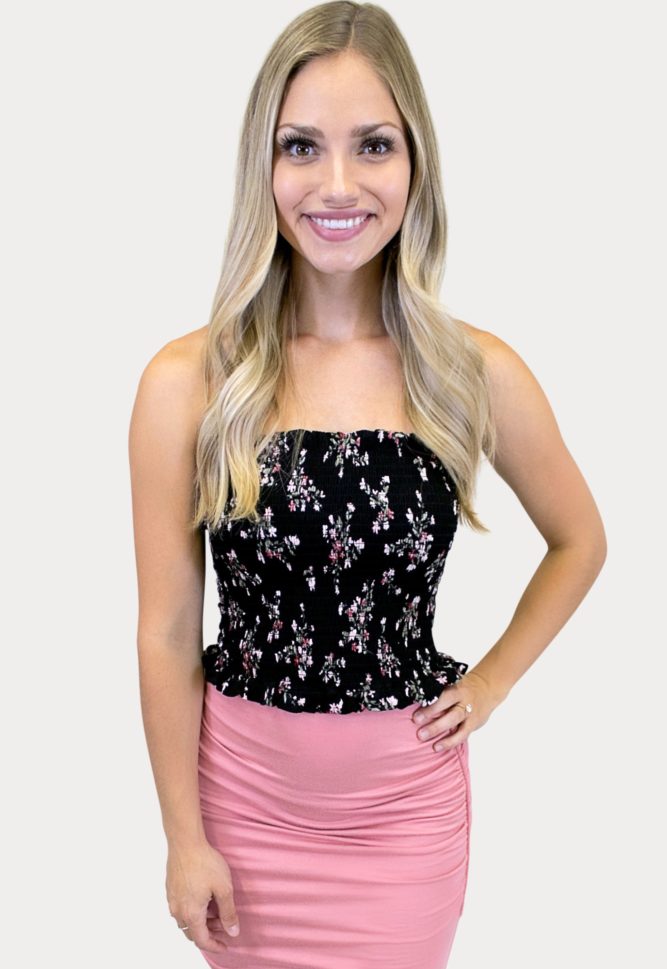 black floral crop top
