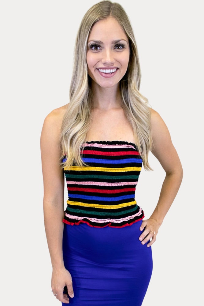 black striped crop top