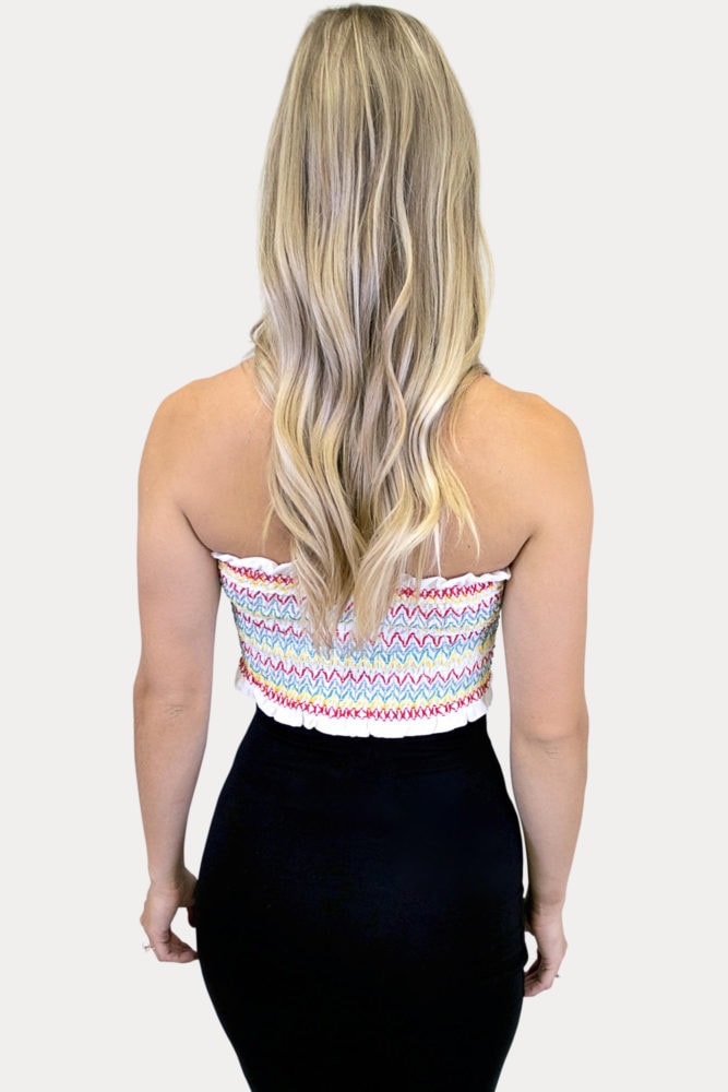 white striped top