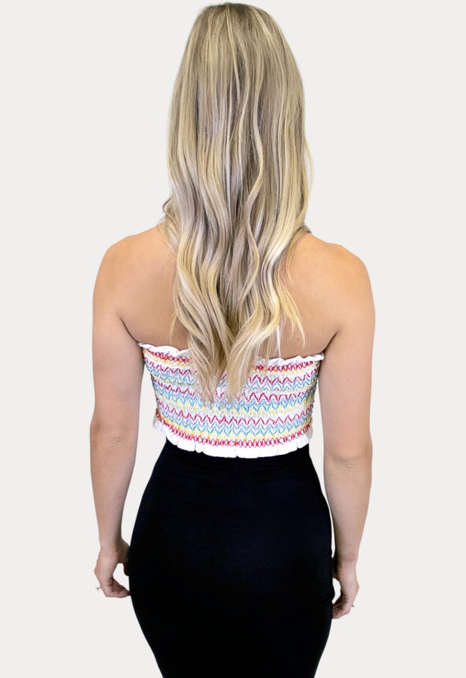 white striped top