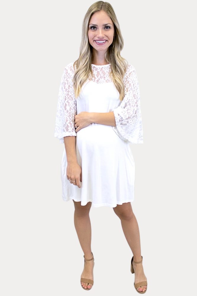white lace maternity dress