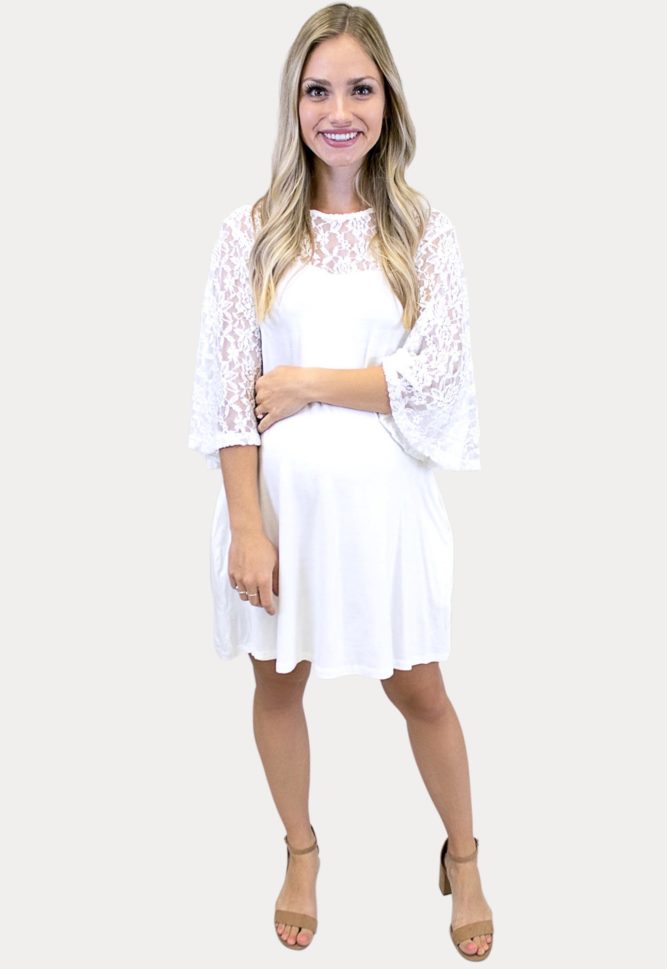 white lace maternity dress