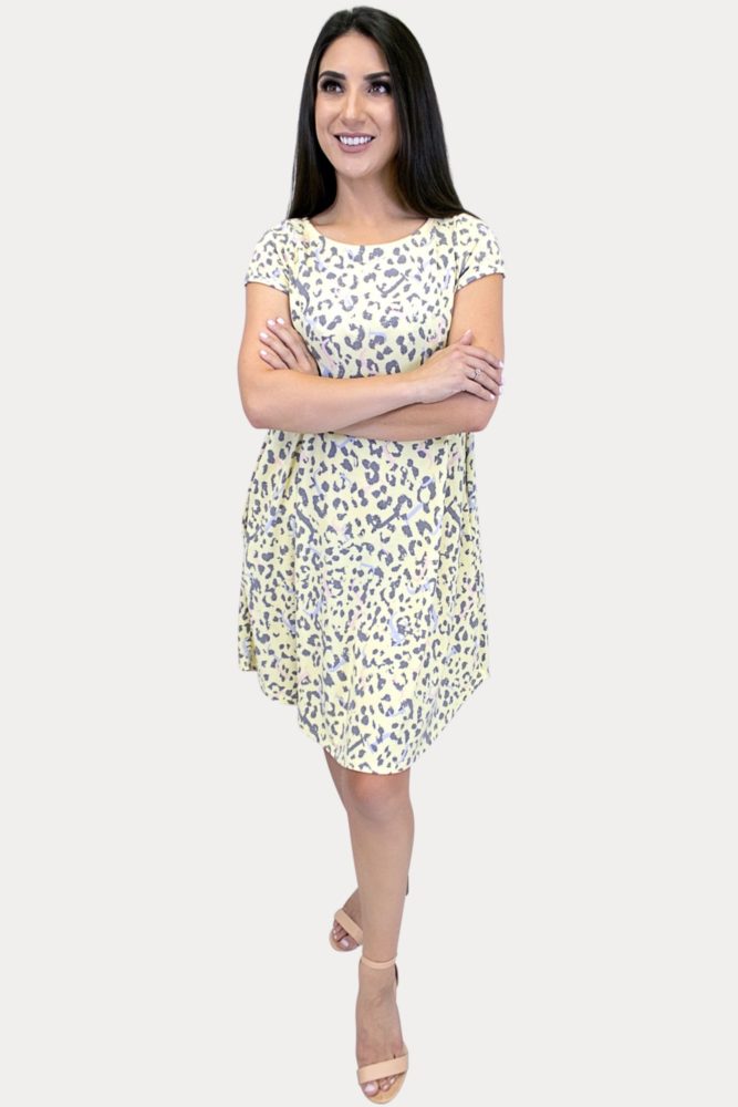 yellow leopard dress