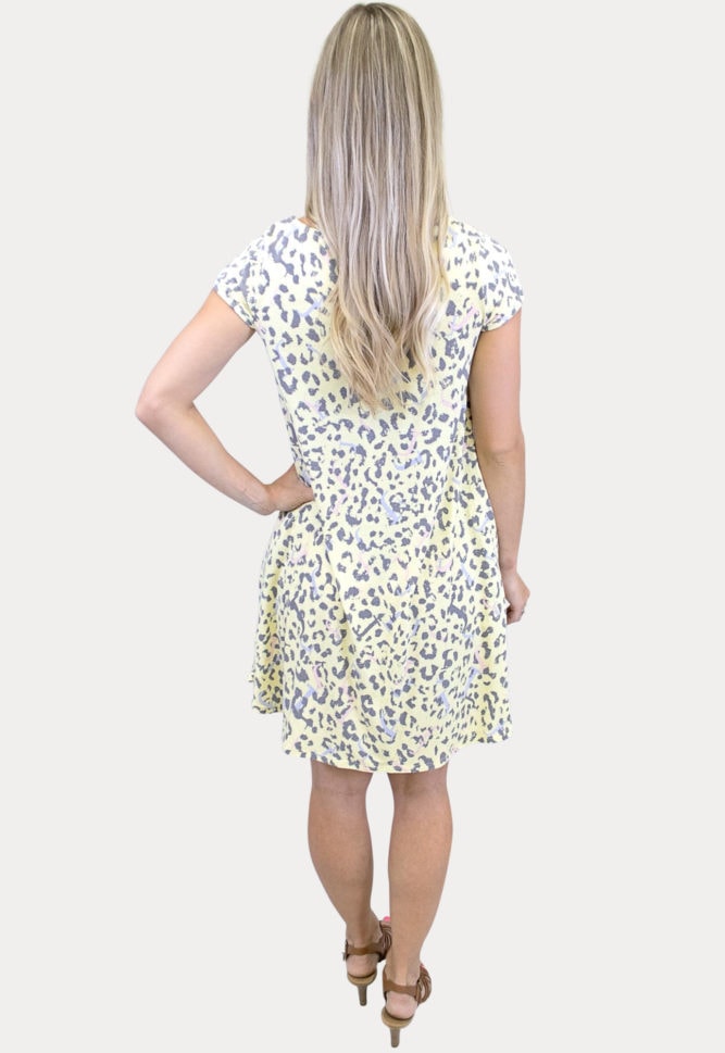yellow leopard maternity dress
