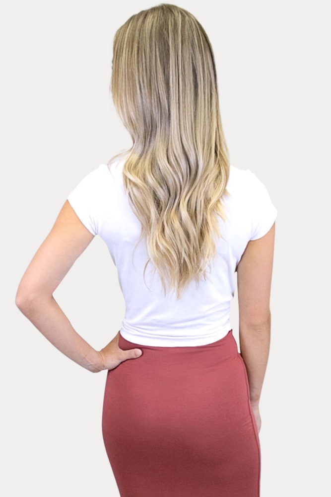 white crop top