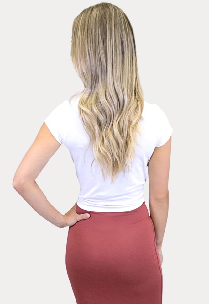 white crop top