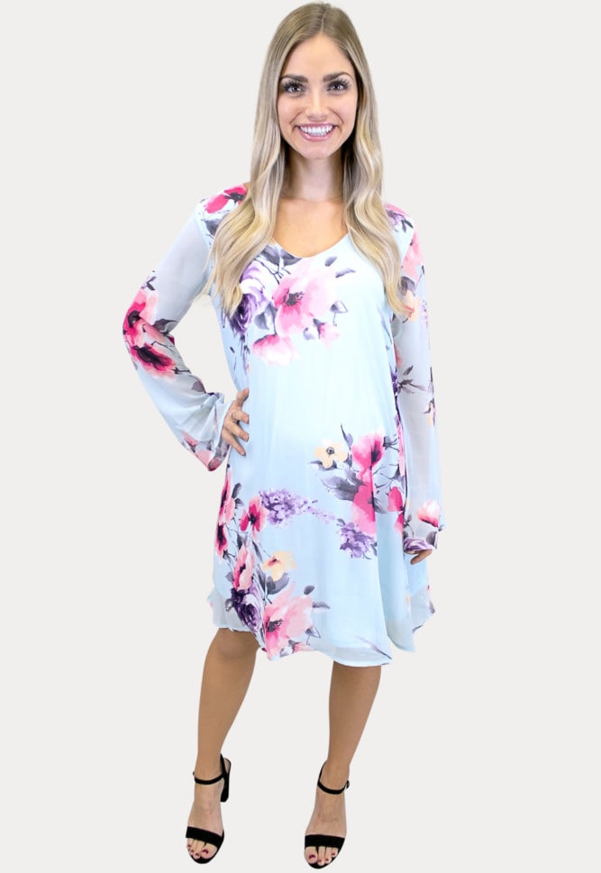 v-neck floral maternity dress