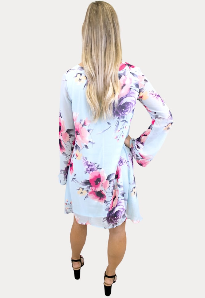 v-neck floral maternity dress