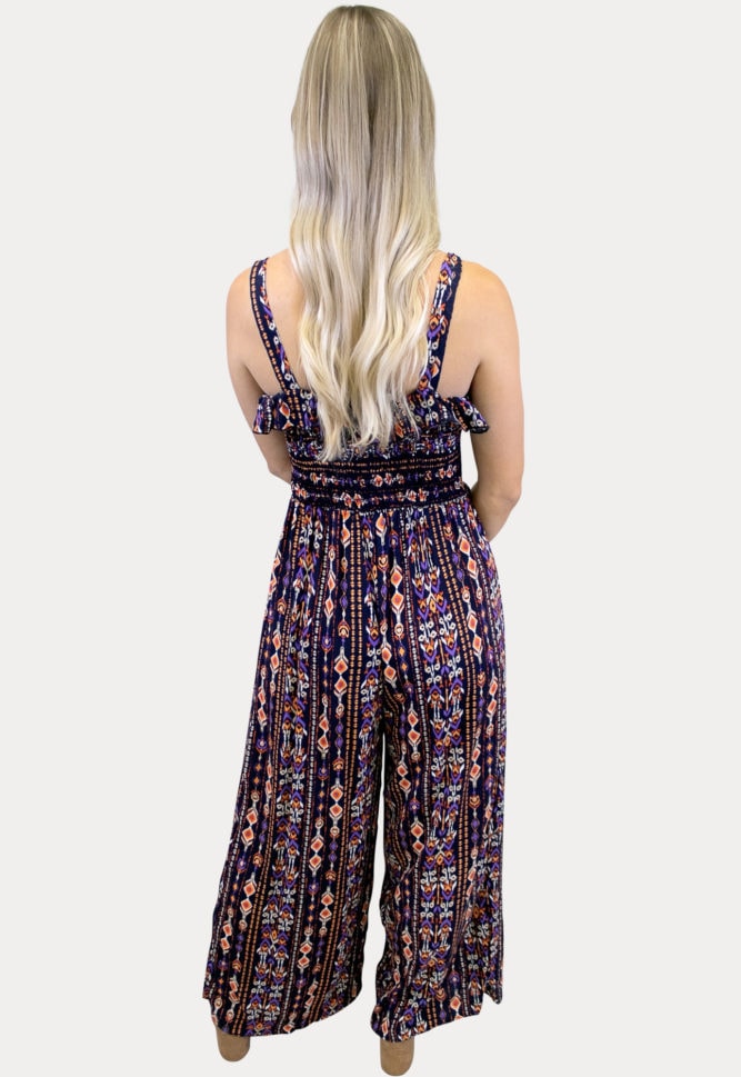 sleeveless boho jumpsuit