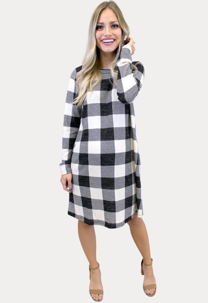 buffalo plaid pregnancy dress