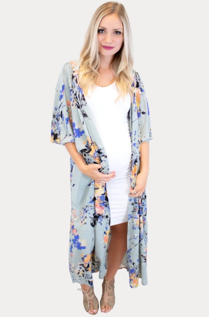 Autumn Floral maternity kimono