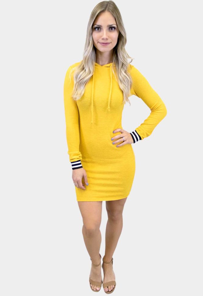 yellow long sleeve dress