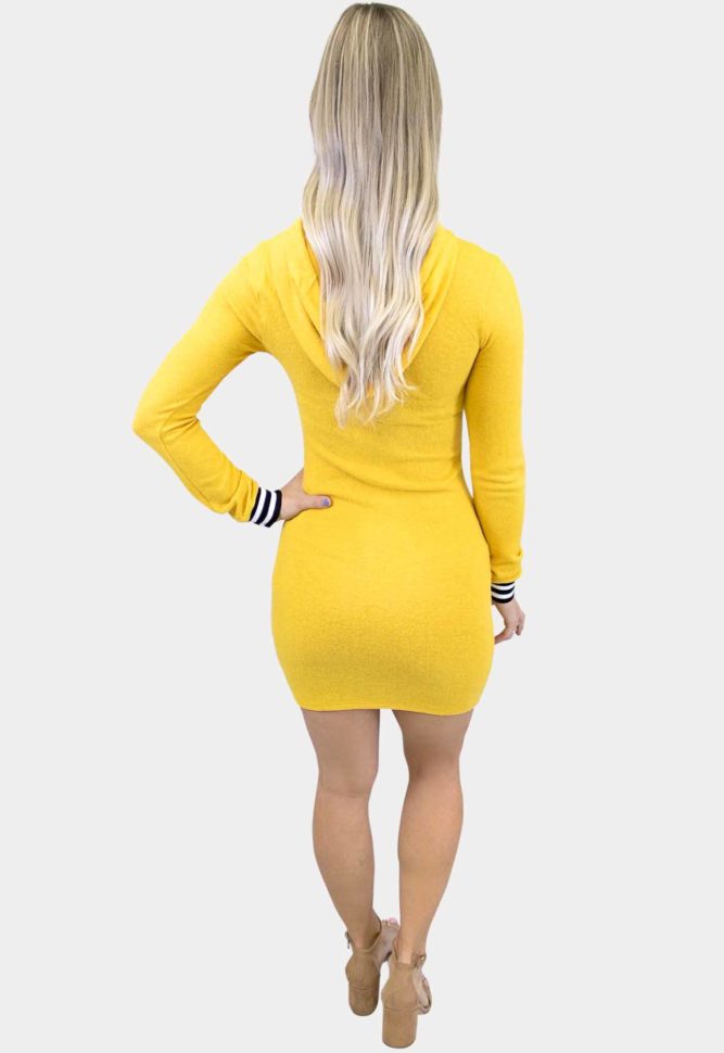 yellow long sleeve dress