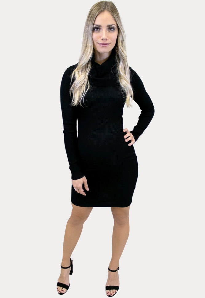 black maternity sweater dress