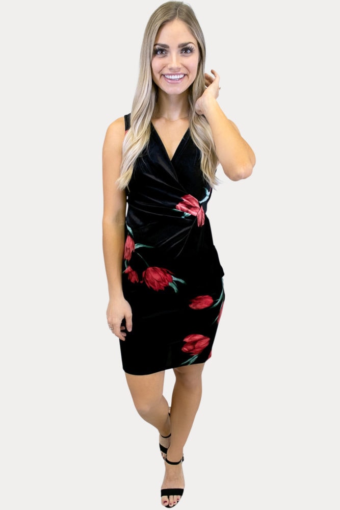 velvet wrap maternity dress