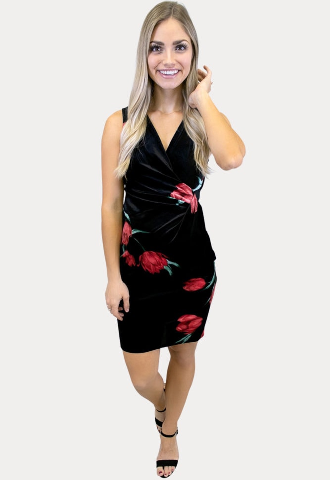 velvet wrap maternity dress