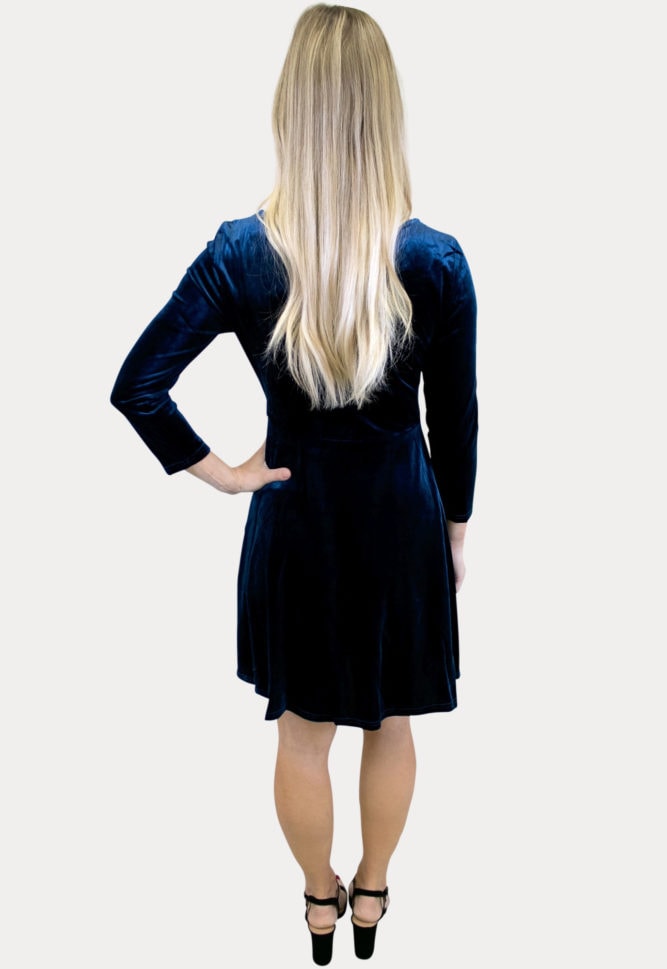 velvet long sleeve maternity dress