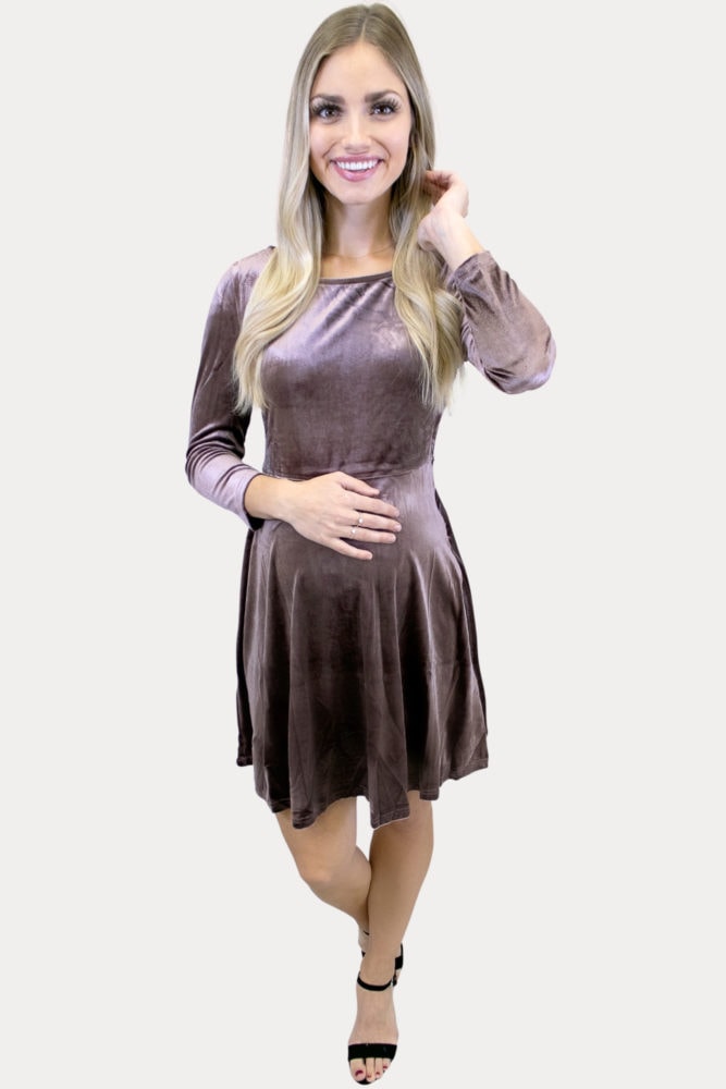 velvet pregnancy dress