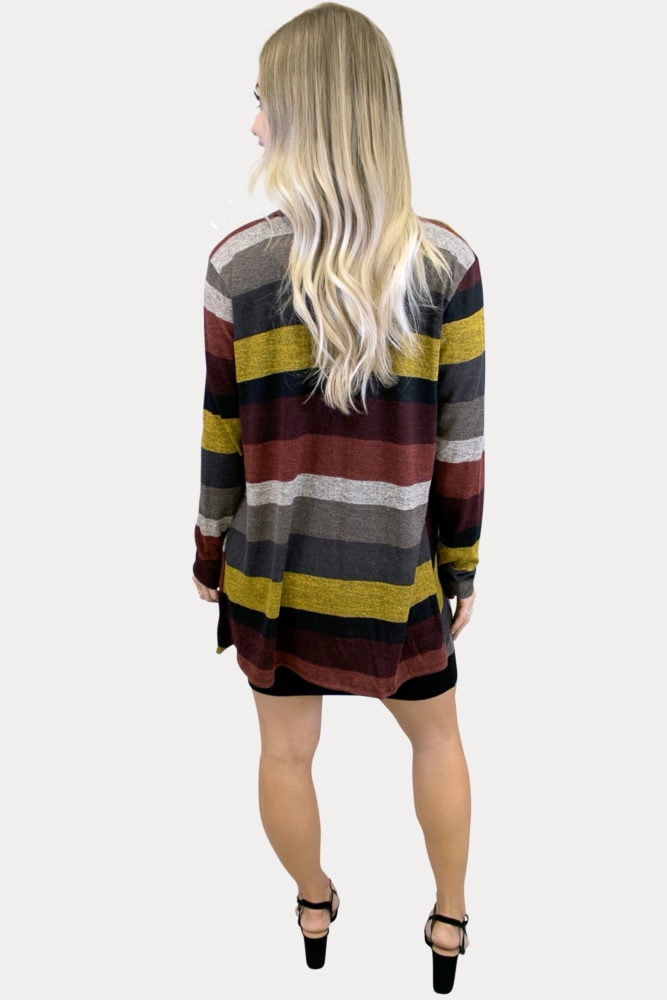 striped maternity cardigan