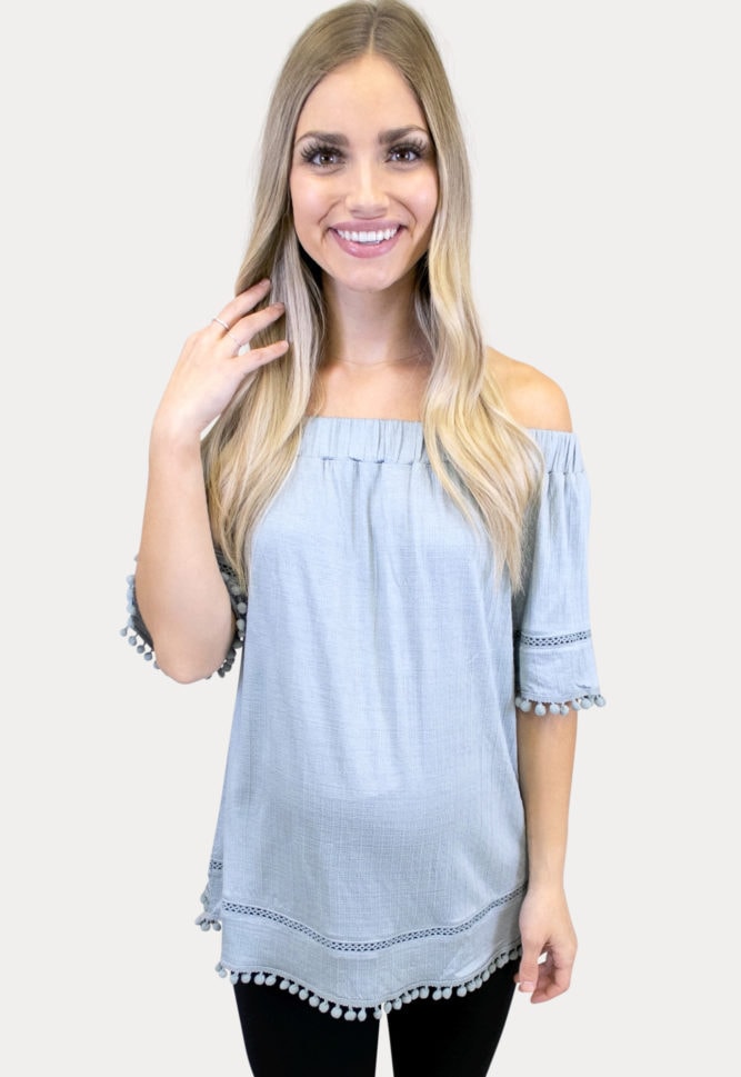 off the shoulder maternity shirt