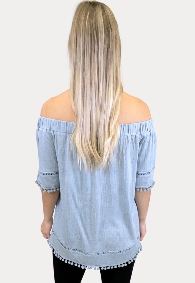 off the shoulder maternity shirt