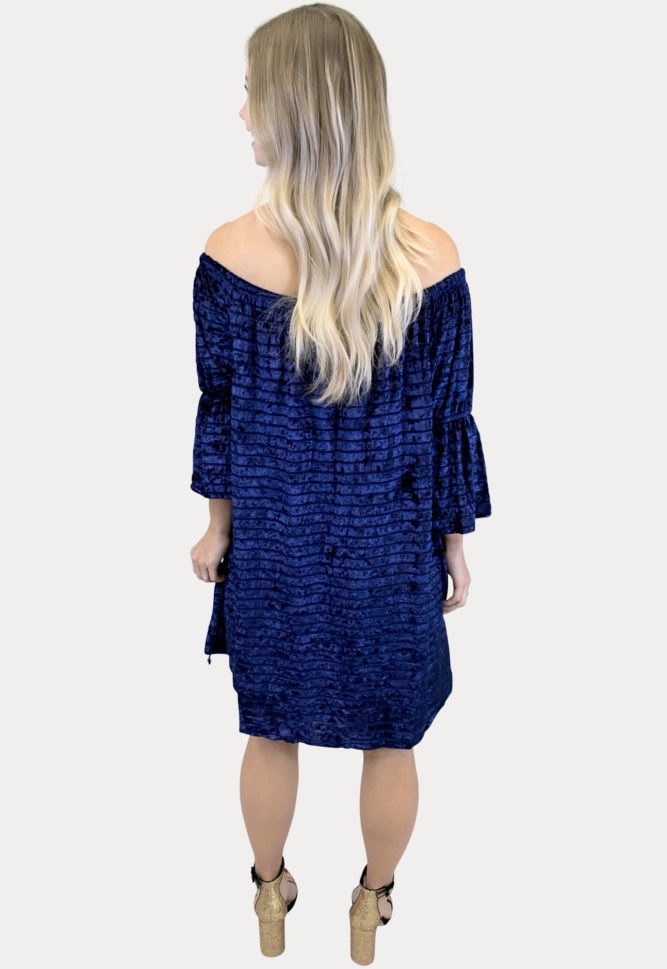navy velvet maternity dress