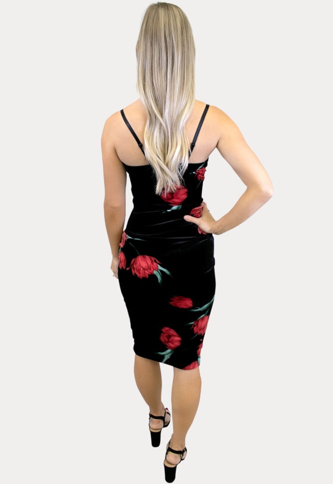 sleeveless velvet maternity dress