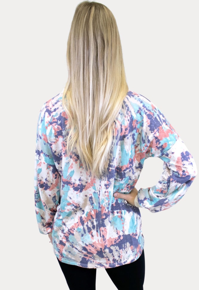 tie dye maternity crew