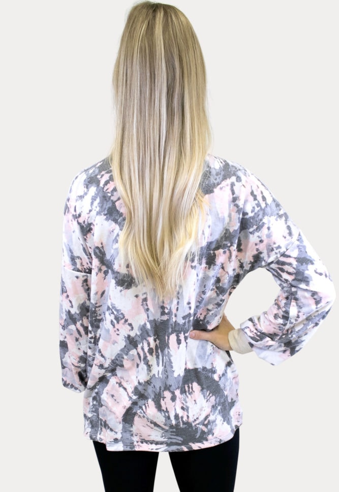 tie dye maternity crew-neck