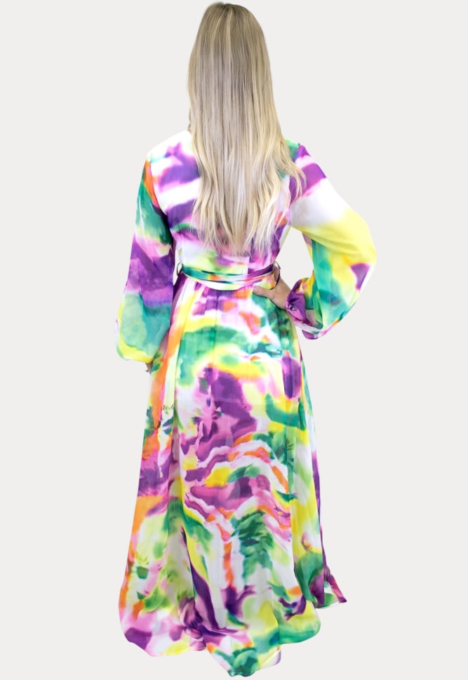 tie dye maternity maxi