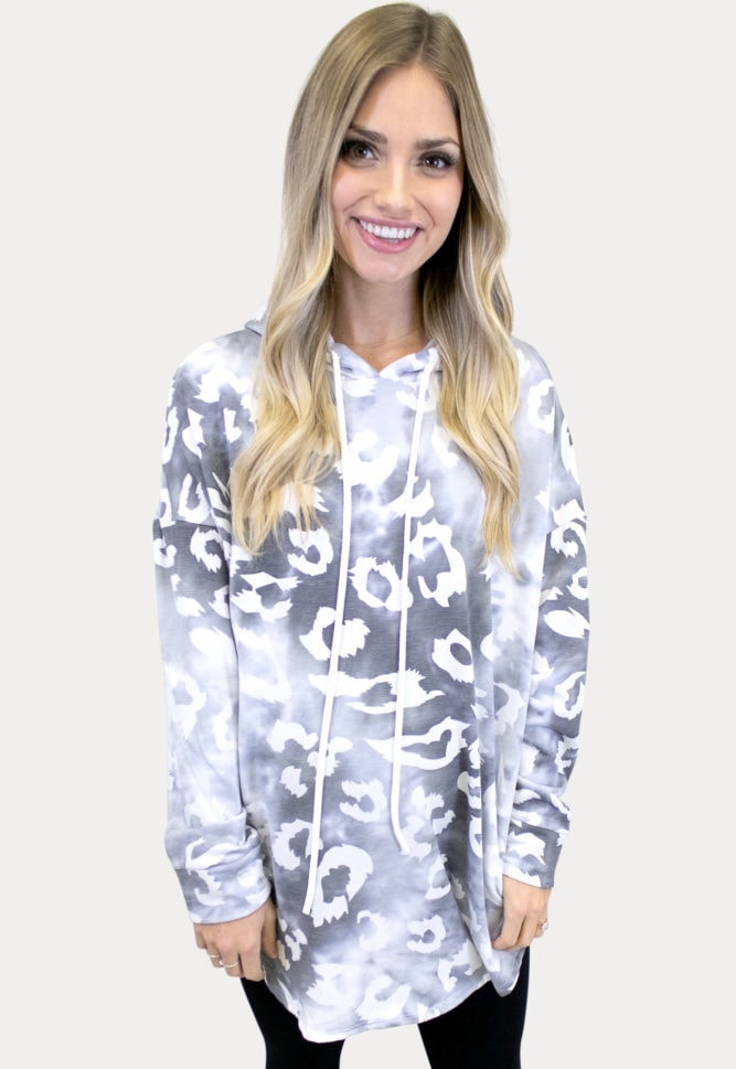 white leopard maternity sweatshirt
