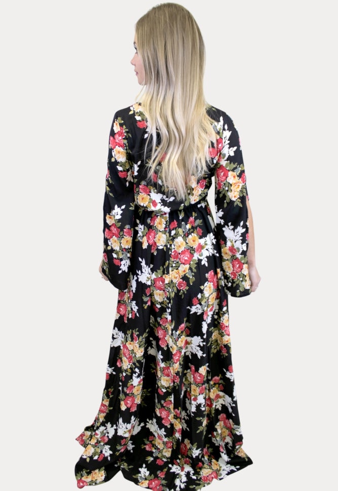 floral v-neck maternity maxi