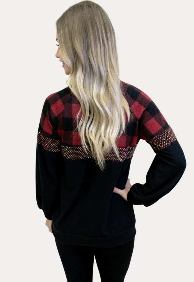 buffalo plaid maternity long sleeve