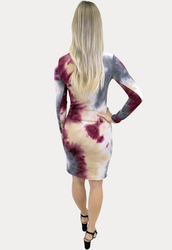 cozy tie dye maternity dress