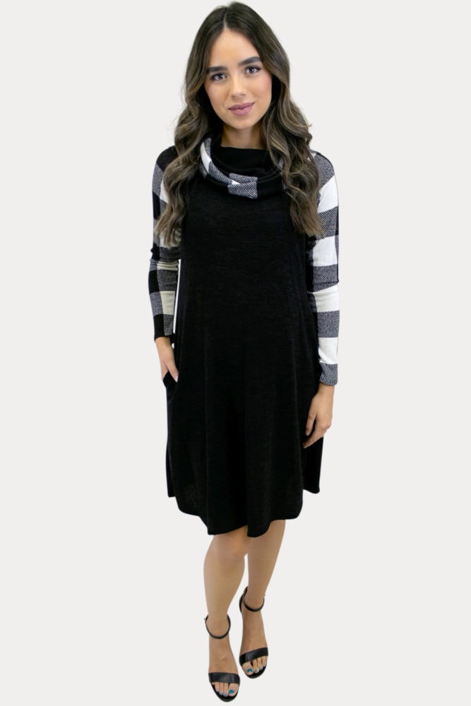 buffalo plaid pregnancy dress