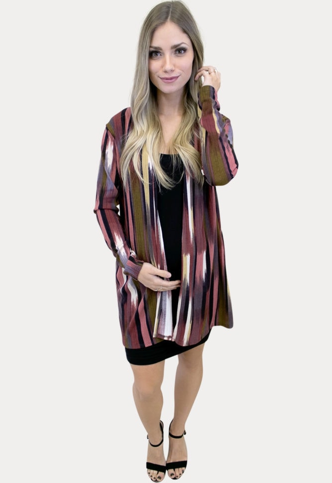 multi colored maternity kimono