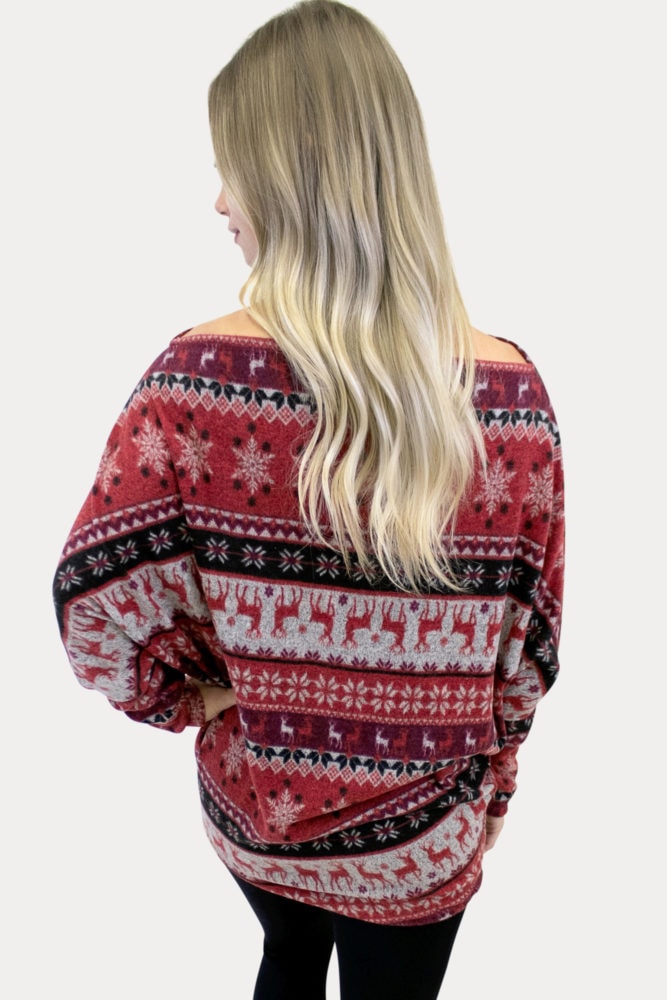 off the shoulder holiday maternity top