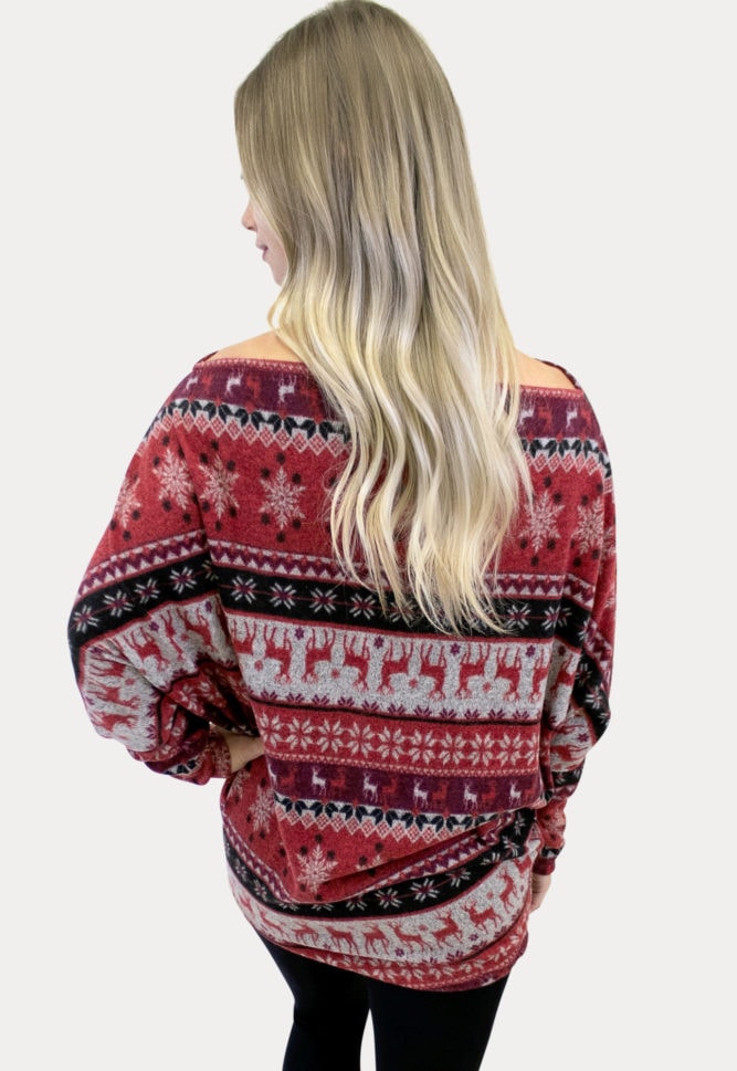 off the shoulder holiday maternity top