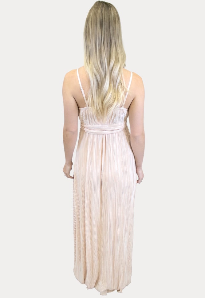 pleated maternity maxi dress