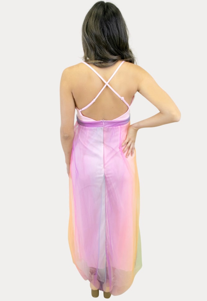 rainbow pregnancy gown