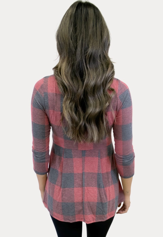 buffalo plaid maternity tunic