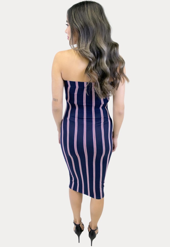 strapless striped pregnancy dress
