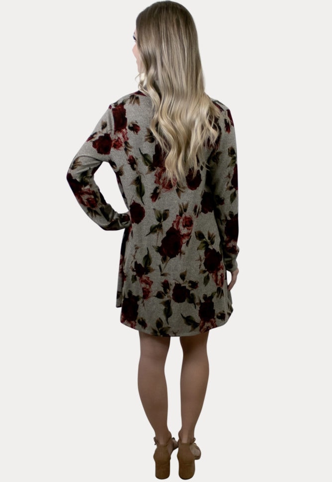 beige floral maternity cardigan