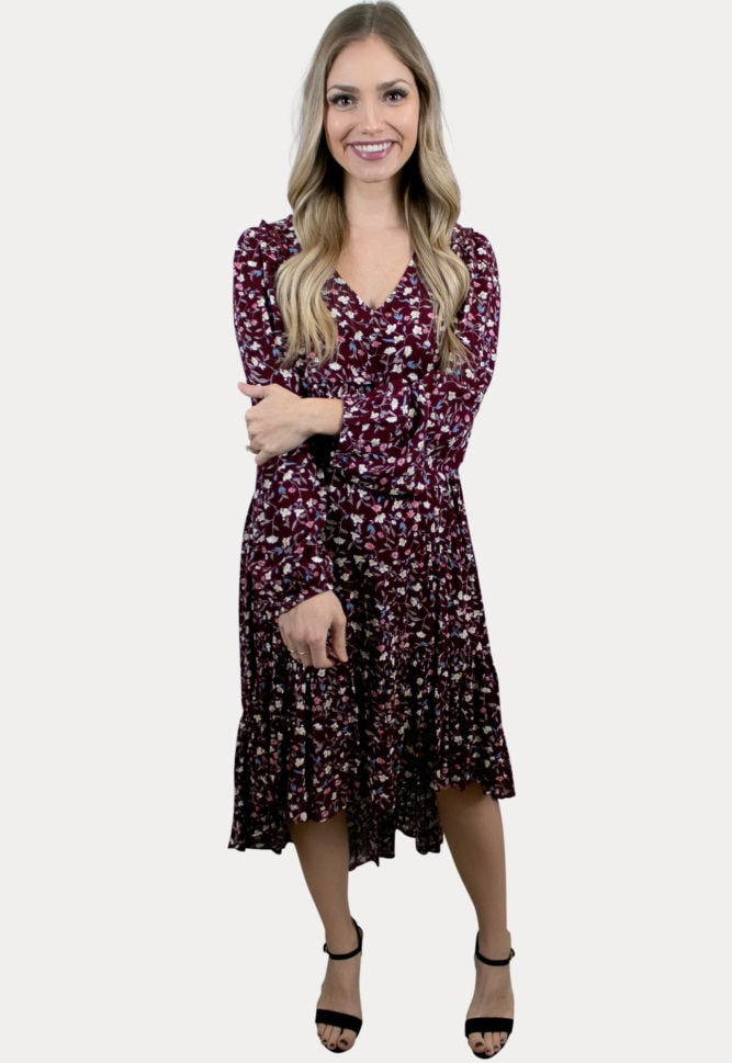 high low floral maternity dress