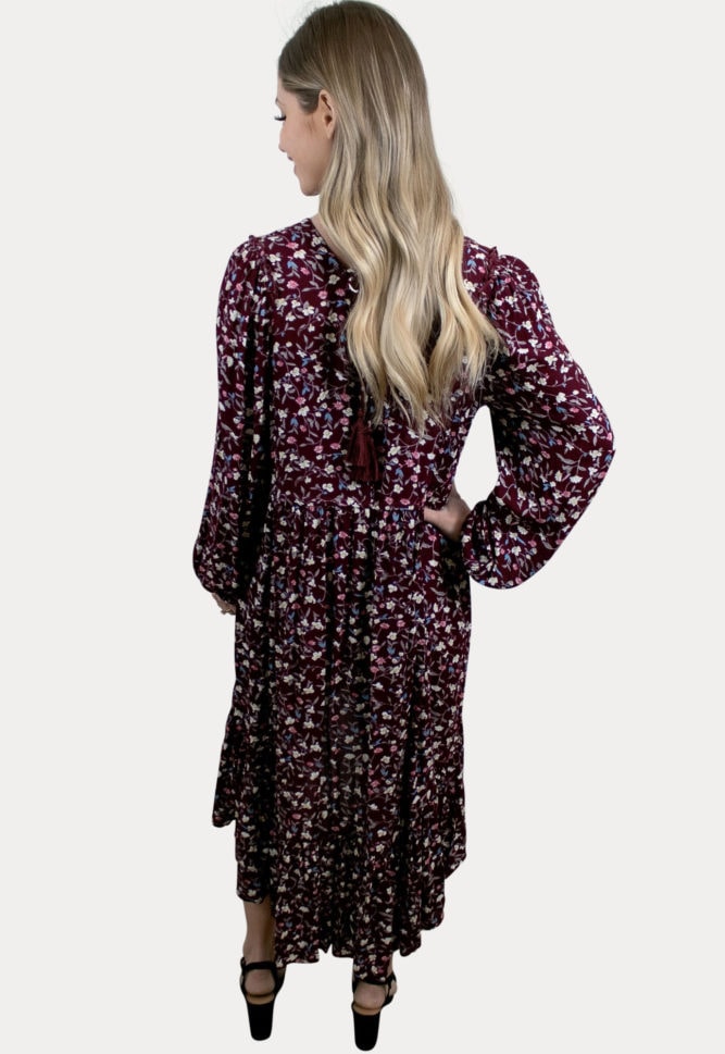 high low floral maternity dress