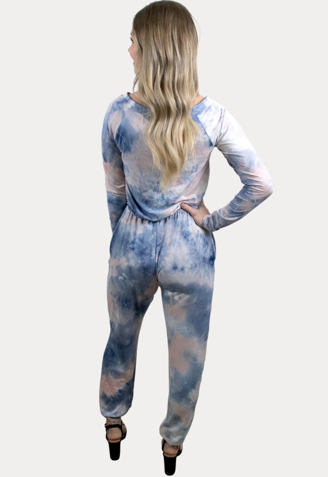 tie dye maternity jumpsuit