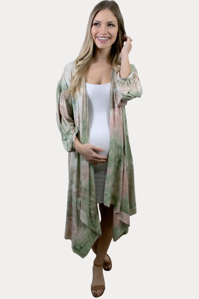 tie dye maternity kimono